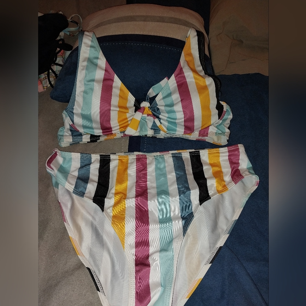 Stripe Bikini.  NWOT